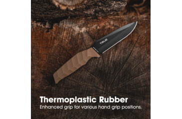 Image of SKEETER HAWK Drop Point Blade EDC Essential Fixed Blade Knife, Black/Brown, TRU-FXK-0001