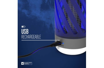 Image of SKEETER HAWK Rechargeable Personal Bug Zapper w/ LED Lantern, Grey, SKE-ZAP-0001