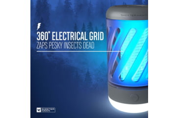 Image of SKEETER HAWK Rechargeable Personal Bug Zapper w/ LED Lantern, Grey, SKE-ZAP-0001