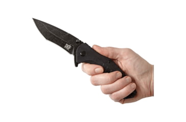 Image of SKIF Knives Griffin BSW Black Folding Knife, 5in Closed, 3.75in Black Stonewash Finish 9Cr18MoV Blade, Black G10 Handle, 422SEB