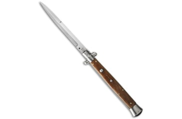 Image of Skm SKM 13" Italian Stiletto Automatic Knife Staminawood 5.7" Satin Bayonet, Wood, Stainless Steel, adult, BHQ-51061