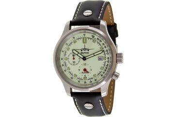 Image of Skytimer 503225031 Quartz Alarm Mens Watch - Lime Dial, Black Leather Strap