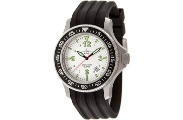 Image of Skytimer 503305002 Quartz Diver Mens Watch - Black Bezel, White Dial, Lime Markings, Black Strap