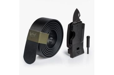 Image of SlideBelts Survival Belt, Black Strap-Matte Black Buckle, 55in Long, 1.5in Wide SURVBELT-BLKMATTBLK-48