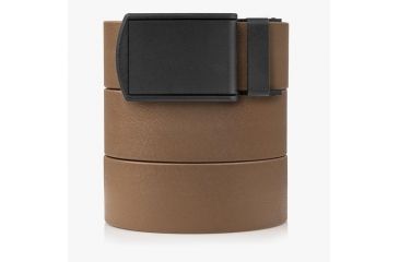 Image of SlideBelts Survival Belt, Brown Strap-Matte Black Buckle, 55in Long, 1.5in Wide SURVBELT-BWNMATTBLK-48