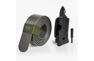 Image of SlideBelts Survival Belt, Olive Drab Strap-Matte Black Buckle, 55in Long, 1.5in Wide SURVBELT-OLVMATTBLK-48