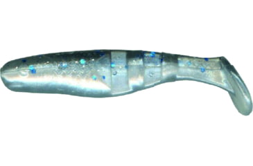 Image of Slider Double Action Minnow Grub, 10, 1/8in, Smoke/Silver &amp; Blue Glitter, SMG74