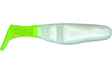 Image of Slider Double Action Minnow Grub, 10, 1/8in, White/Chartreuse, SMF45