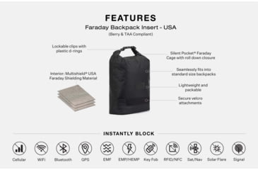 Image of SLNT Faraday Backpack Insert, USA TTA, Black, 14L, SL-INS-TAA-04