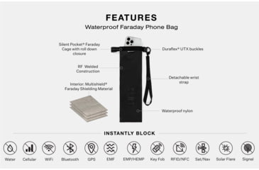 Image of SLNT Faraday Phone Dry Bag, Black, 0.25L, SPB-MSB-X