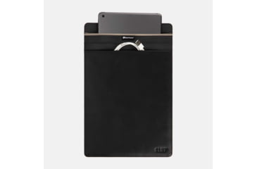 Image of SLNT Faraday Phone Sleeve, Black Leather, Extra Large, SPS-XLBL