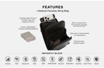 Image of SLNT Lifestyle Faraday Sling Bag, Black, One Size, SPB-FLS-01