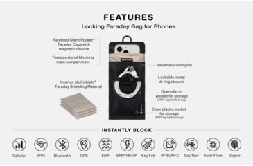 Image of SLNT Locking Faraday Bag, Black, Medium, SPS-MBNLOCK