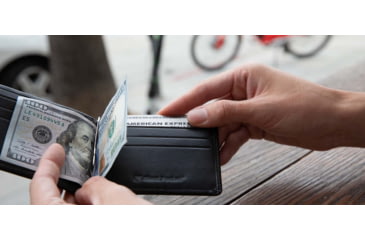 Image of SLNT RFID Money Clip BiFold Wallet, Black, SPW-BFMCBL