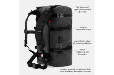 Image of SLNT Submersible Cylinder Faraday Backpack, USA Berry Compliant, Black, 40L, DFT-40L-BER-B