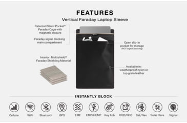 Image of SLNT Vertical Faraday Laptop Sleeve, Black, 13/14in, SPS-VL13BN