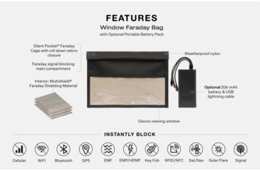 Image of SLNT Window Faraday Bag, Black, Extra Large, SPUF-WNW-XL