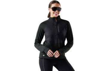 Image of Smartwool Active Fleece Wind 1/2 Zip Jacket - Womens, Black, Medium, SW002660001100M000