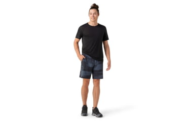 Image of Smartwool Active Lined 8in Short - Mens, Black Horizon Print, Large, SW016966L541-L