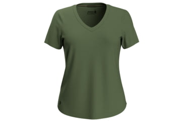 Image of Smartwool Active Ultralite V-Neck Short Sleeve - Womens, Fern Green, Extra Large, SW016539N061XL