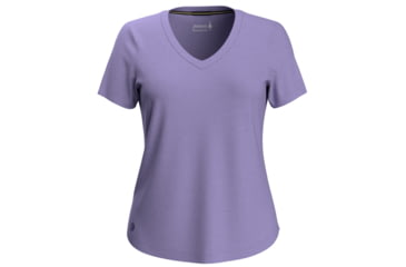 Image of Smartwool Active Ultralite V-Neck Short Sleeve - Womens, Ultra Violet, Medium, SW016539L461M