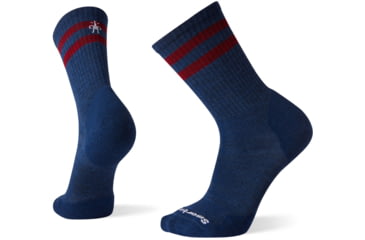 Image of Smartwool Athletic Light Elite Stipe Crew Socks - Womens, Alpine Blue, Small, SW001249B25-AP-Small