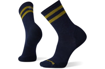 Image of Smartwool Athletic Light Elite Stipe Crew Socks - Womens, Deep Navy, Small, SW001249092-DN-Small