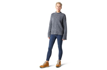 Image of Smartwool Bell Meadow Sweater - Womens, Black/Medium Gray Heather Marl, Large, SW016385E94-L