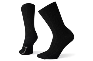 Image of Smartwool Chain Link Cable Crew Socks - Womens, Black, Medium, SW003907001-M