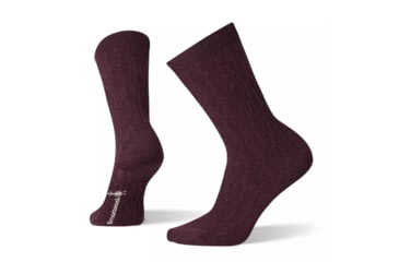 Image of Smartwool Chain Link Cable Crew Socks - Womens, Bordeaux, Medium, SW003907590-M