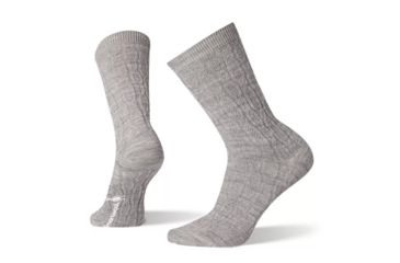 Image of Smartwool Chain Link Cable Crew Socks - Womens, Light Gray, Medium, SW003907039-M