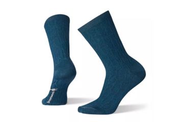 Image of Smartwool Chain Link Cable Crew Socks - Womens, Marlin Blue, Large, SW003907B42-L