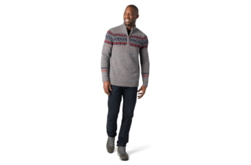 Image of Smartwool CHUP Hansker Half Zip Sweater - Mens, Camel Heather/Medium Gray Heather, Medium, SW016423E57-M