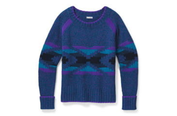 Image of Smartwool CHUP Qoa Pullover Sweater - Womens, Desert Orchid/Alpine Blue Heather Marl, Medium, SW016345E78-M