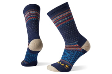 Image of Smartwool CHUP Snowflake Volt Crew Socks - Womens, Deep Navy, Medium, SW004071092-M