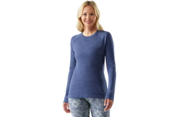 Image of Smartwool Classic Thermal Merino Base Layer Crew - Womens, Nightfall Blue Heather, Medium, SW016369P44100M000