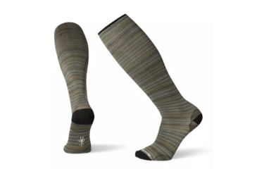Image of Smartwool Compression Cruisin Along Print OTC Socks - Mens, Taupe, Medium, SW003993236-M