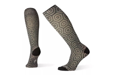 Image of Smartwool Compression Hexa-Jet Print OTC Socks - Womens, Charcoal, Large, SW003991003-L