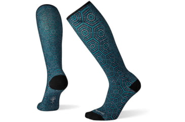 Image of Smartwool Compression Hexa-Jet Print OTC Socks - Womens, Deep Navy, Large, SW003991092-L