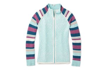 Image of Smartwool Dacono Ski Full Zip Sweater - Womens, Nile Blue Heather, Medium, SW019272B47-M
