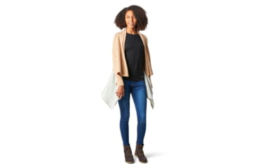 Image of Smartwool Edgewood Wrap Sweater - Womens, Camel Heather, Extra Large, SW016391D99-XL