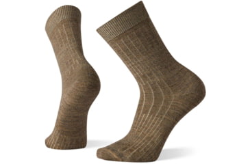 Image of Smartwool Everyday New Basic Rib Crew Socks - Mens, Taupe/Camel Marl, Large, SW001551H83L