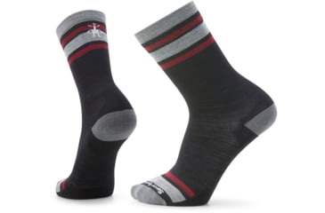 Image of Smartwool Everyday Top Split Stripe Crew Socks - Mens, 001 Black, Medium, SW001946001M