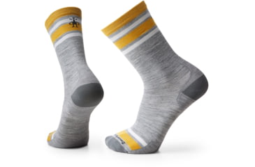 Image of Smartwool Everyday Top Split Stripe Crew Socks - Mens, 039 Light Gray, Large, SW001946039L