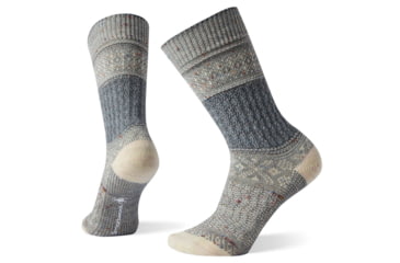 Image of Smartwool Garter Stitch Texture Crew Socks - Womens, Lunar Gray, Large, SW003939E47-L