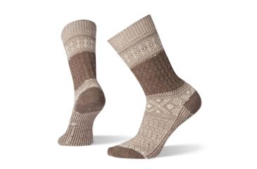 Image of Smartwool Garter Stitch Texture Crew Socks - Womens, Taupe, Large, SW003939236-L
