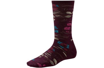 Image of Gated Garden Light Crew Sock - Womens-Aubergine-Small