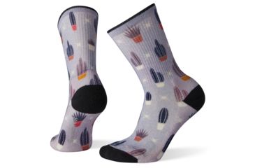 Image of Smartwool Hike Light Cactus Print Crew Socks - Womens, Purple Mist, Large, SW001239A26-L
