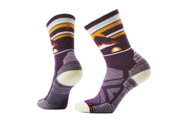 Image of Smartwool Hike Light Cushion Mountain Moon Crew Socks - Womens, Purple Iris, Large, SW002272L90100L000