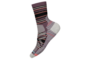 Image of Smartwool Hike Light Cushion Stitch Stripe Mid Crew Socks - Womens, Argyle Purple, Medium, SW001577J191-M
